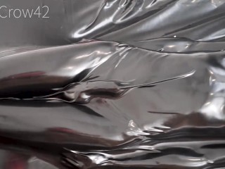 Femboy Totally Enclosed Trapped in a Latex Vacuum Bed from Head to Toe