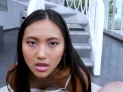 Preview 3 of Small tits asian babe gives an amazing blowjob in POV