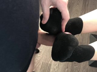 FuckTeen Girl Black Socks_After Job, Foojob & Socksjob_Black Socks Cum Pov