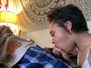 mixed swallows cock & soul, keeps sucking full video
