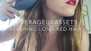 Расчесывание длинных рыжих волос - Поклонение рыжеволосой тизеру
