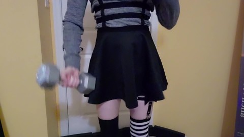 Cute Femboy Trap Working Out (SFW)