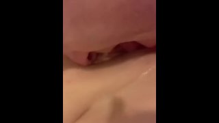 My husband eats his own cum when told to from his wife’s cream filled pussy