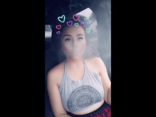 smoking, brunette, face reveal, babe