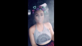 FIRST TIME PUBLIC FACE REVEAL Smoking with Angelic Jada  