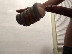 Black guy vs Anal stroker