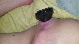 My asshole filled up with wide butt plug anal closeup