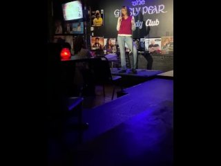 comedian, busty, stand up comedy, sfw