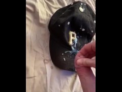 Asher Devin Shoots Huge Cum Load On a Pittsburgh Hat LONG DICK POV