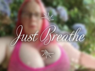 relaxing, pink hair, big boobs, meditation