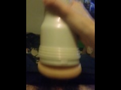 Sitting on my couch fucking my fleshlight