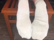 Preview 6 of kelly_feet sweaty white socks compilation teen sockjob socks mistress