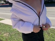 Preview 2 of Busty College Girl Flashing Big Tits in Busy Public Brewery
