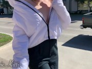 Preview 5 of Busty College Girl Flashing Big Tits in Busy Public Brewery