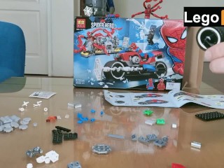 MMF interracial threesome of friends building a_Spiderman Lego set