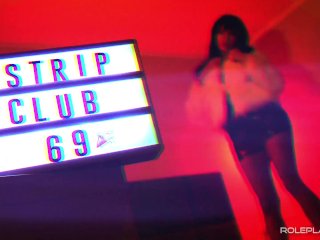 strip club dance, solo female, fur coat, stripper