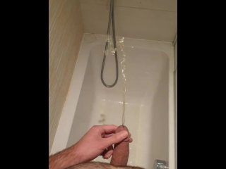 solo male, pee, shower, pissing