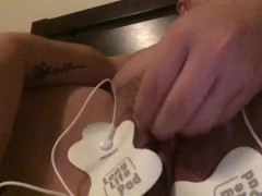 Ftm transboy stroke huge clit cock until he cums hard. Buck angel toy 