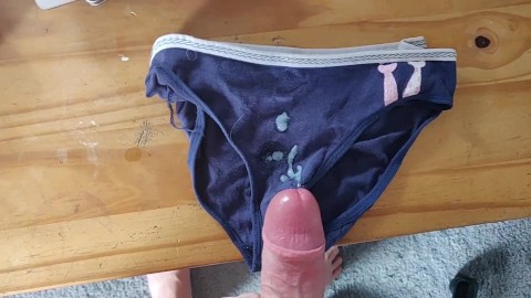 Cum on my step daughter dirty panties with grool