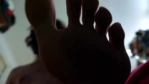 My smelly feet on your face with you on the ground pov with my face