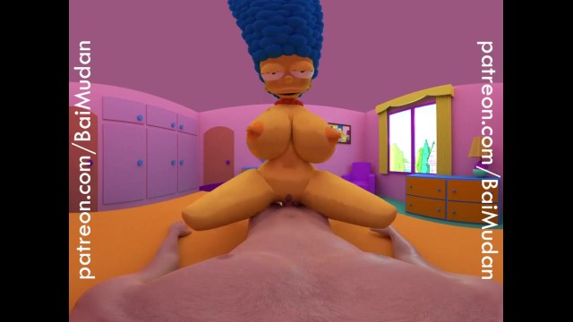Simpsons Porn - Marge Simpson rides YOU cowgirl style in VR Porn Video