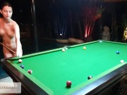Preview 4 of Two naked sluts play billiards in a night bar