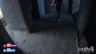 Amateur Pawg Gets Fucked in Abandoned Hotel - Risky Outdoor Public Sex