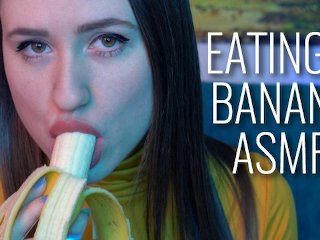 pornstar, eating a banana, lizzie love, eating asmr