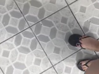 flip flop, kink, sandal, black nail