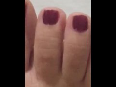 tici_feet @tici_feet IG tici feet showing my feet with violet toenails