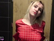 Preview 2 of Public Agent Sex with Russian Teen in Mc'Donalds Toilet & Cum on Tits / Kiss Cat