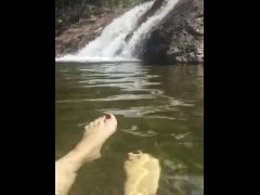 @tici_feet IG tici_feet tici feet my feet in a waterfall