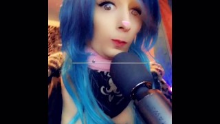 Blue haired transgender Goddess cums hard for you