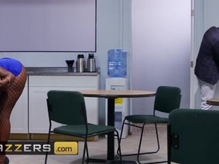 Brazzers - Big tit ebony Osa Lovely takes two white dicks screenshot number 0