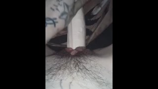 tattooed bitch with big dildo