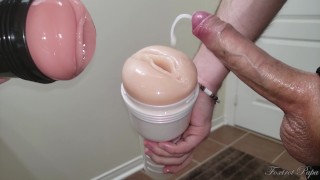 A Cum Creampie And Two Fleshlights Double Fisted In Both 4K UHD