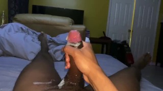 Stroking My Big Beautiful Black Dick With A Huge Messy Cumshot
