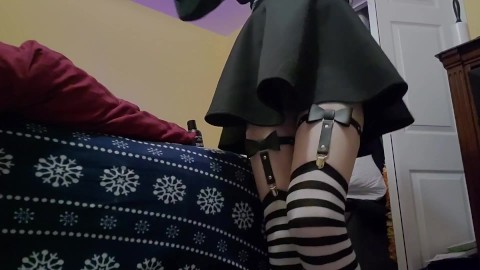 Cute Femboy Trap Bent Over for Huge Dildo