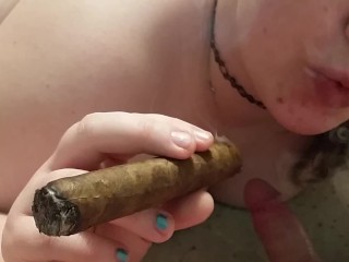 Cigar Smoking Blowjob from Wife
