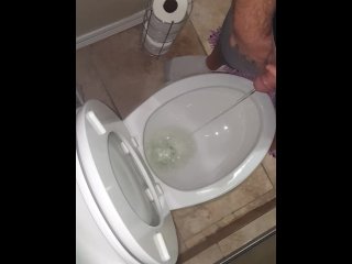 Tired boy. Long piss.