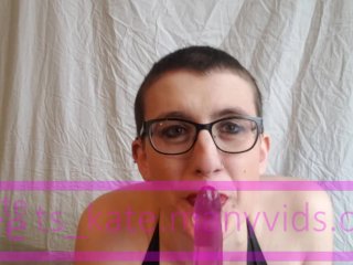 trans girl throatfucks herself 