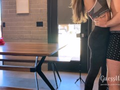 Video Fucked on a table! Intense sex after workout, loud moaning orgasm, creampie