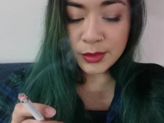 fetish, exclusive, lipstick fetish, smoking cigarette