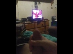 Biggest cumshot yet fantasizing about my gf tight pussy