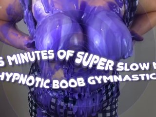 MESMERING SLOW MO HUGE TITS COVERED IN PURPLE SLIME