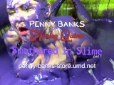 Chubby Harley Quinn with huge tits tied and slimed! Gunge bondage