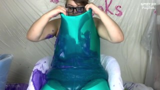 Filling my stretchy spandex sportswear with SLIME thumbnail