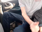 Preview 2 of Jerking off in a friend's car and was nearly caught