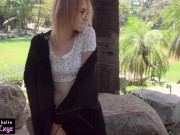 Preview 5 of 4k Public Agent - Russian Teen Flashing & Blowjob with Cum Mouth with Play / Kiss Cat