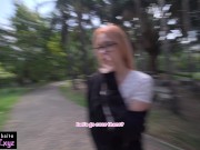 Preview 6 of 4k Public Agent - Russian Teen Flashing & Blowjob with Cum Mouth with Play / Kiss Cat